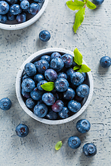 Image showing Fresh organic blueberries on stone background