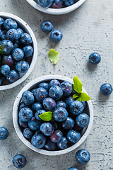 Image showing Fresh organic blueberries on stone background