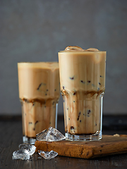 Image showing glass of iced coffee latte