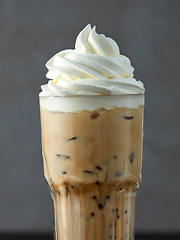 Image showing iced coffee latte with whipped cream