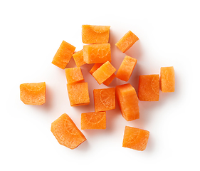 Image showing fresh raw carrot cubes