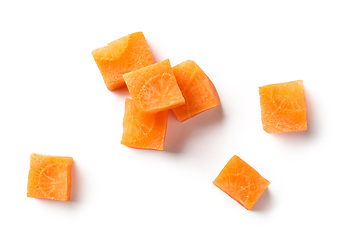 Image showing fresh raw carrot cubes