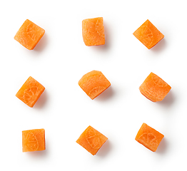 Image showing fresh raw carrot cubes