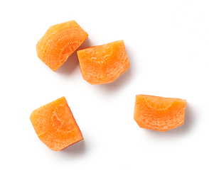 Image showing fresh raw carrot cubes