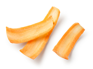 Image showing fresh raw thin carrot slices