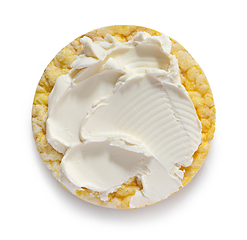 Image showing gluten free corn cake with cream cheese