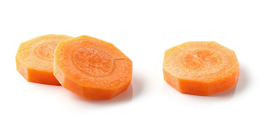 Image showing fresh raw peeled carrot slices