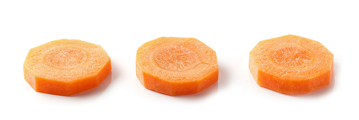 Image showing fresh raw peeled carrot slices