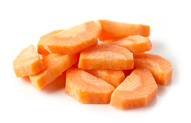 Image showing fresh raw peeled carrot slices