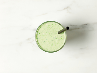 Image showing glass of green smoothie