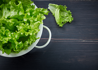 Image showing fresh green lettuce leaves