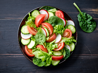 Image showing plate of fresh vegetable salad