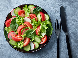 Image showing plate of fresh vegetable salad