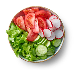 Image showing bowl of fresh sliced vegetables