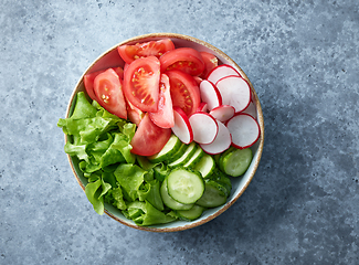 Image showing bowl of fresh vegetable salad