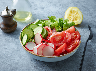 Image showing bowl of fresh vegetable salad