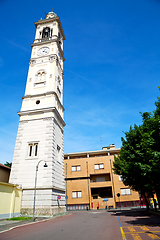 Image showing  building  clock tower in italy  and bell