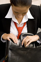 Image showing businesswoman with briefcase