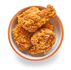 Image showing bowl of fried breaded chicken wings