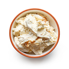 Image showing bowl of homemade caramel ice cream