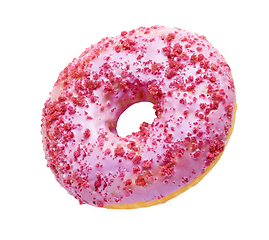 Image showing flying pink donut