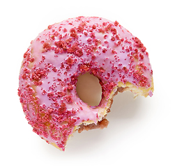 Image showing bitten pink donut 