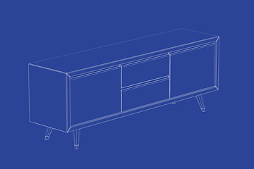 Image showing 3d model of tv stand