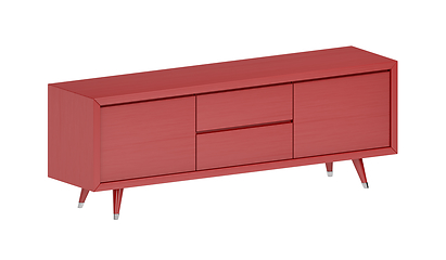 Image showing Wooden red tv stand