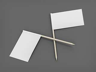 Image showing Two toothpick flags