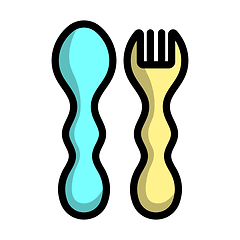 Image showing Baby Spoon And Fork Icon