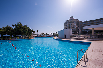 Image showing tropical swimming pool in hotel resort