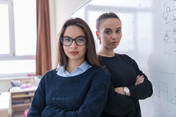 Image showing portrait of two young female students