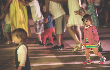 Image showing little girl dancing in the kids disco