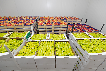 Image showing Peppers and Apples Boxes