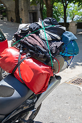 Image showing Loaded Motorcycle Travel