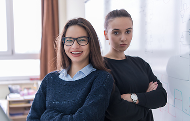 Image showing portrait of two young female students