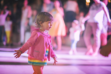 Image showing little girl dancing in the kids disco