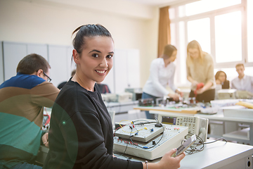 Image showing students doing practice in the electronic classroom