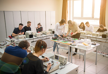 Image showing students doing practice in the electronic classroom