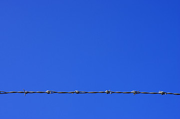 Image showing Barbed wire fence detail