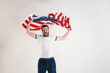 Image showing Young man with the flag of United States of America