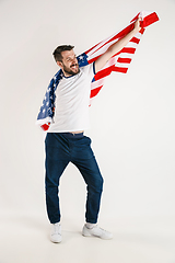 Image showing Young man with the flag of United States of America