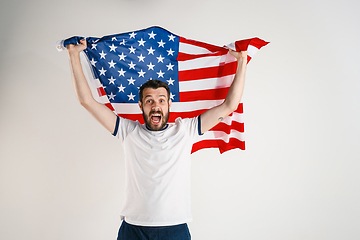 Image showing Young man with the flag of United States of America