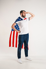 Image showing Young man with the flag of United States of America