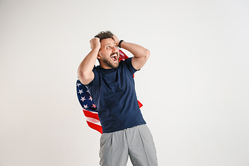 Image showing Young man with the flag of United States of America