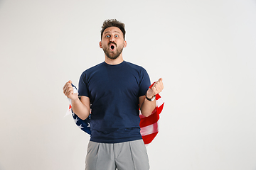 Image showing Young man with the flag of United States of America