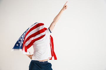 Image showing Young man with the flag of United States of America