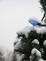 Image showing christmas light covered with snow