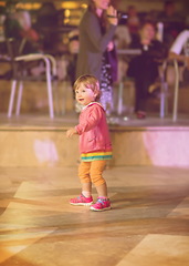 Image showing little girl dancing in the kids disco