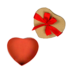 Image showing Opened heart shaped gift box